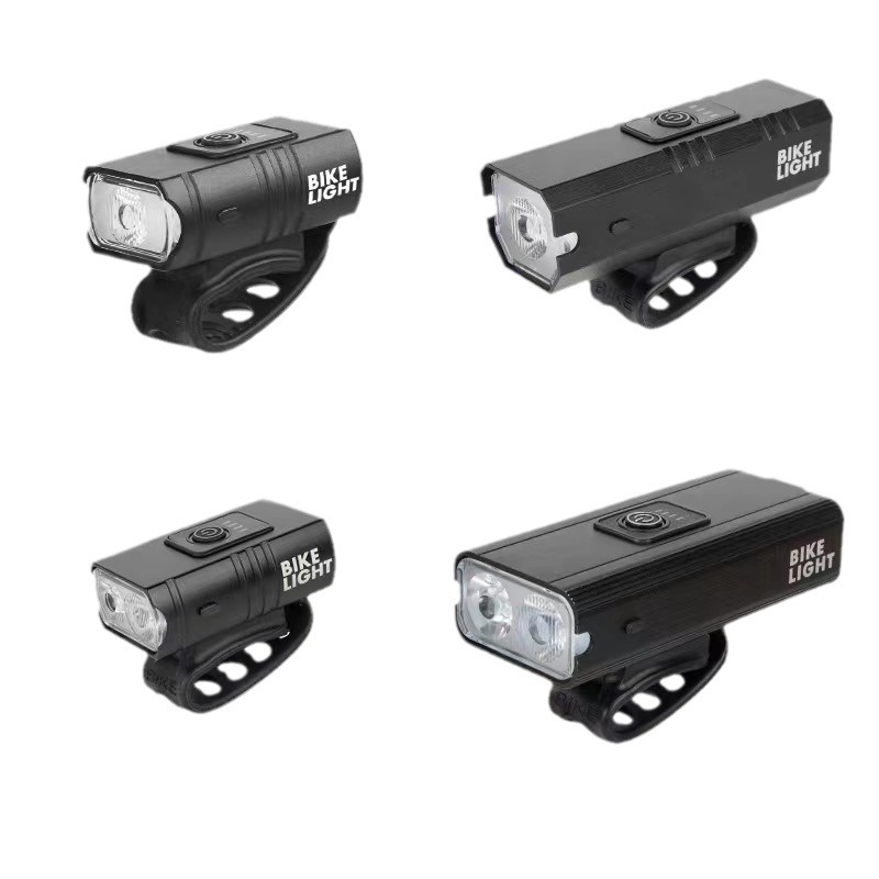 Cross-Border 2 * T6 bicycle headlight USB rechargeable aluminum alloy lighting lamp electric display outdoor riding light suit