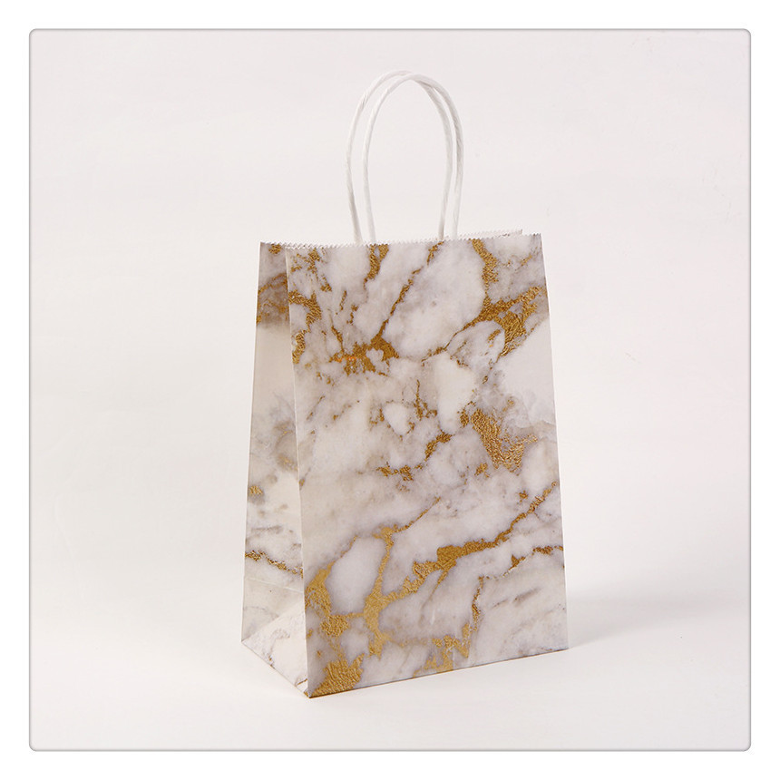 Kraft Paper Marble Series Creative Handbag Take-out Bags Clothing Shopping Kraft Paper Bag Gift Bag