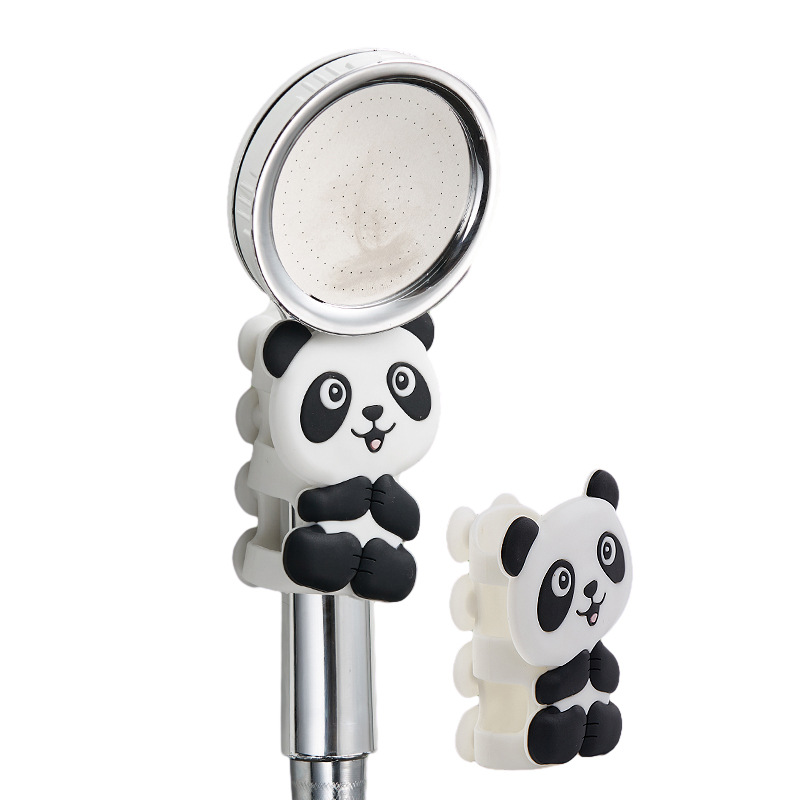 Douyin hot silicone panda shower suction cup punch-free shower bracket bathroom adsorption holder base