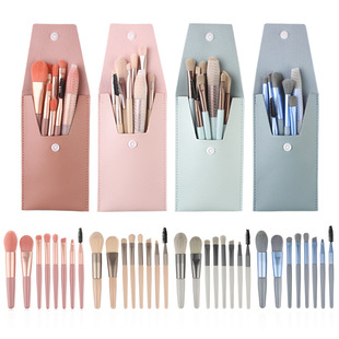 Mini 8 makeup brushes suit macaron small 8 PCs portable artificial fiber beauty tools plus bag cover