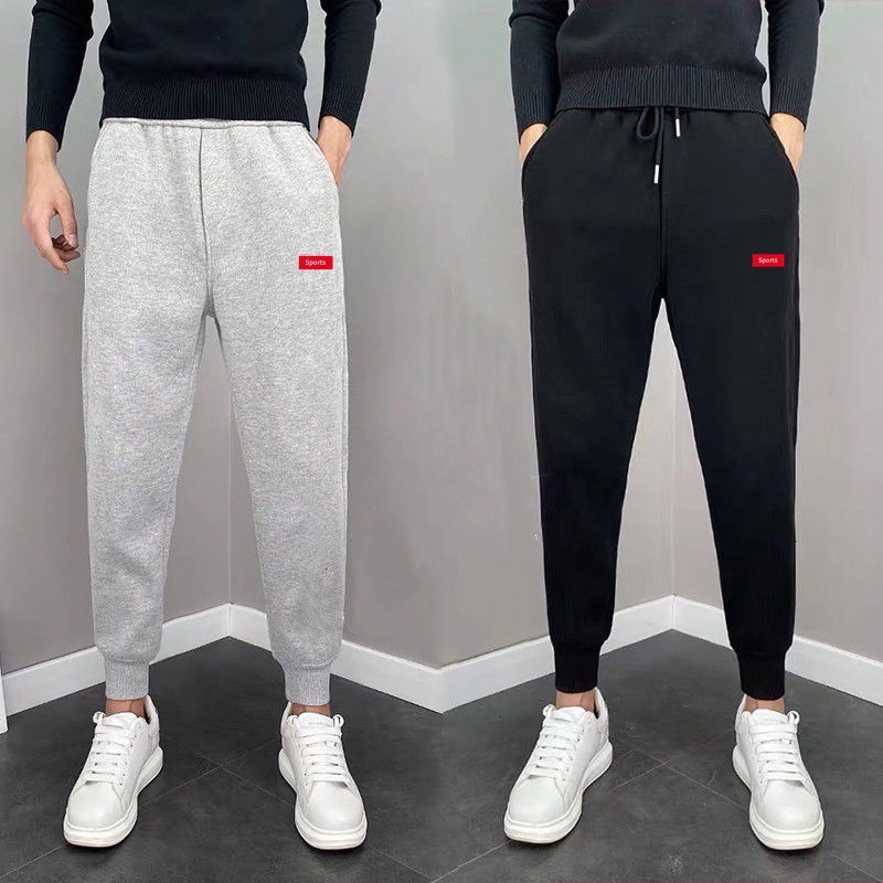 Men's Casual Pants Teenagers Straight Loose Sports Pants Thin Drawstring Ankle Pants Spring Autumn Summer Simple Men's Pants