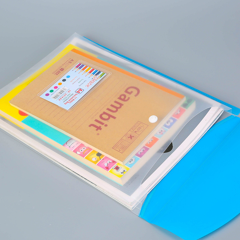 Factory wholesale A4 vertical transparent pvc/pp plastic multi-style three-dimensional information kit test paper contract bag