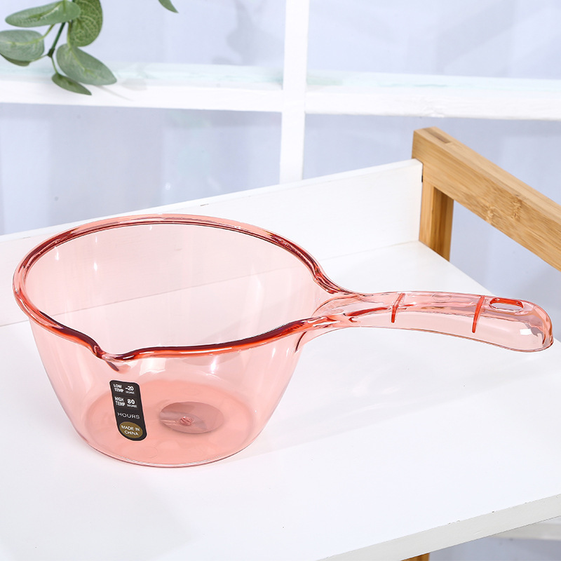 Household kitchen drop-resistant water spoon thickened thick long handle plastic large creative transparent spoon washing spoon