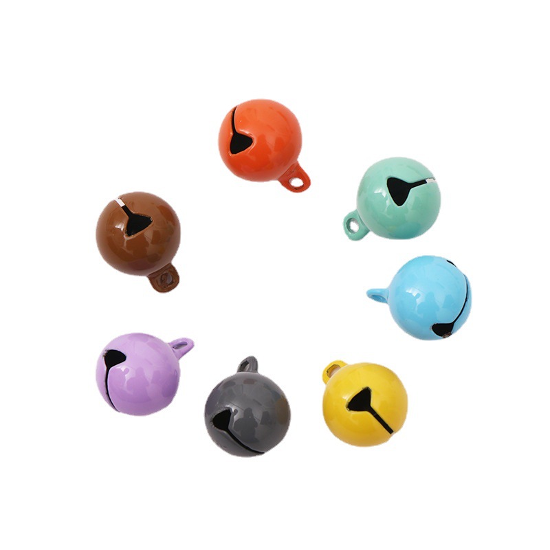 14mm Baking Paint Bell Christmas Hanging Colorful Small Bell Pendant Spray Paint Collar Jewelry Bell Keychain Accessories