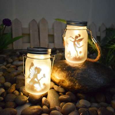 Solar Waterproof Outdoor Garden Light Decorative Fairy Bottle Glass Friction Bottle Star Garden Elf Night Light