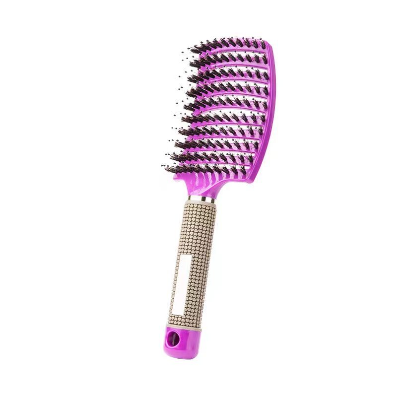 Yang Zi Red Fluffy Big Curved Comb Hair Style Massage Chop Comb Men's and Women's Portable Pig Mane Hair Hairdressing Comb