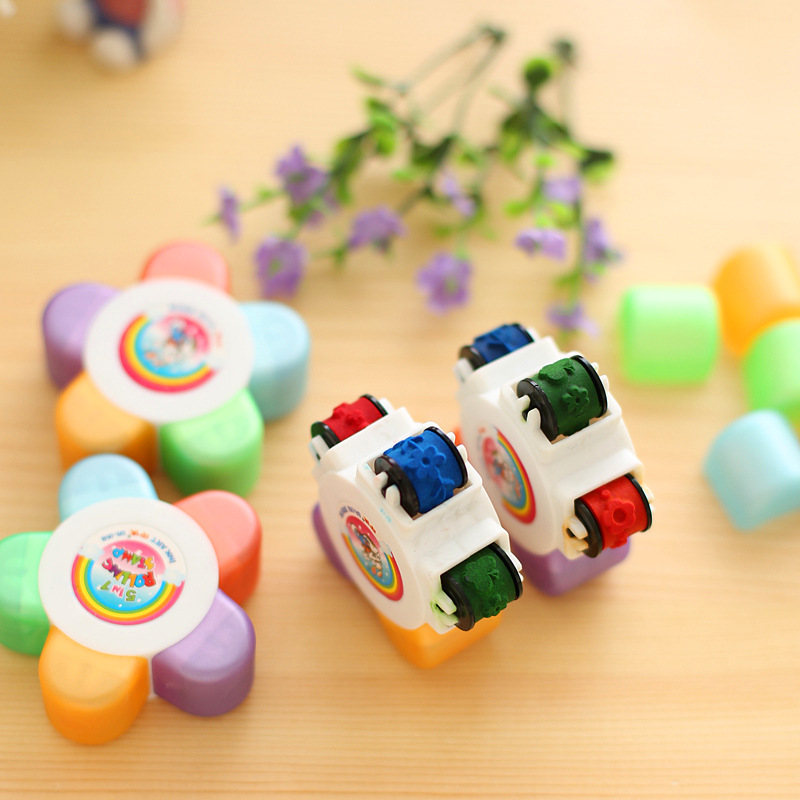Creative Plum Blossom Roller Seal Set Primary School Praise Award Chapter Kindergarten Cute Cartoon Small Gift Prizes