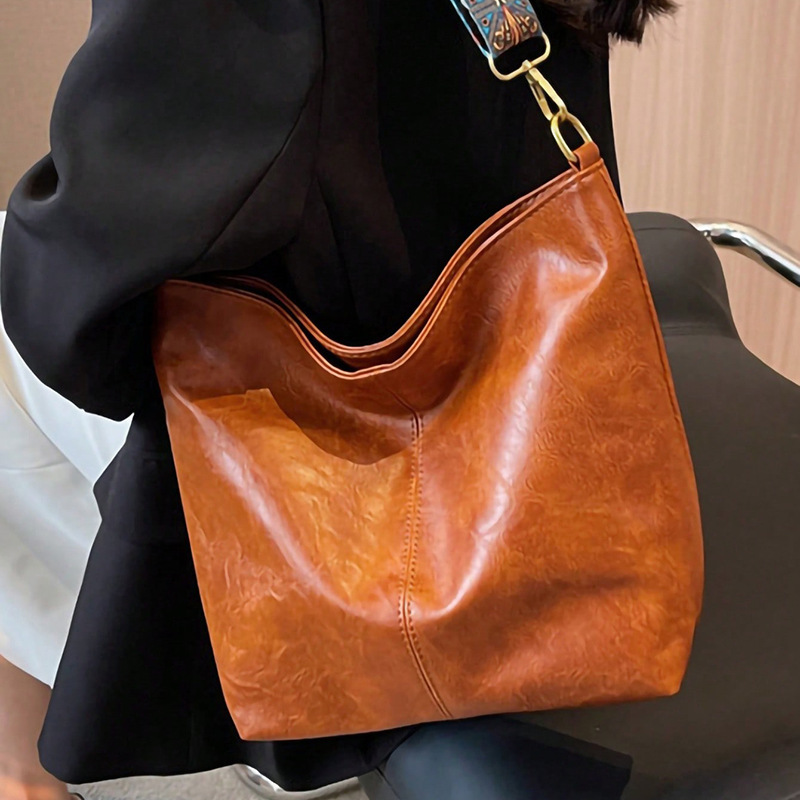Vintage Style Geometric Print Strap Hobo Bag Large Capacity Crossbody Bag Women's Shoulder Bag Crossbody Bag