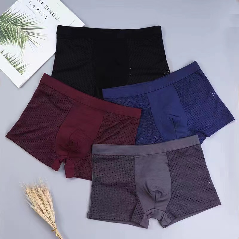  men's mesh boxer pants soft breathable men's boxer pants 