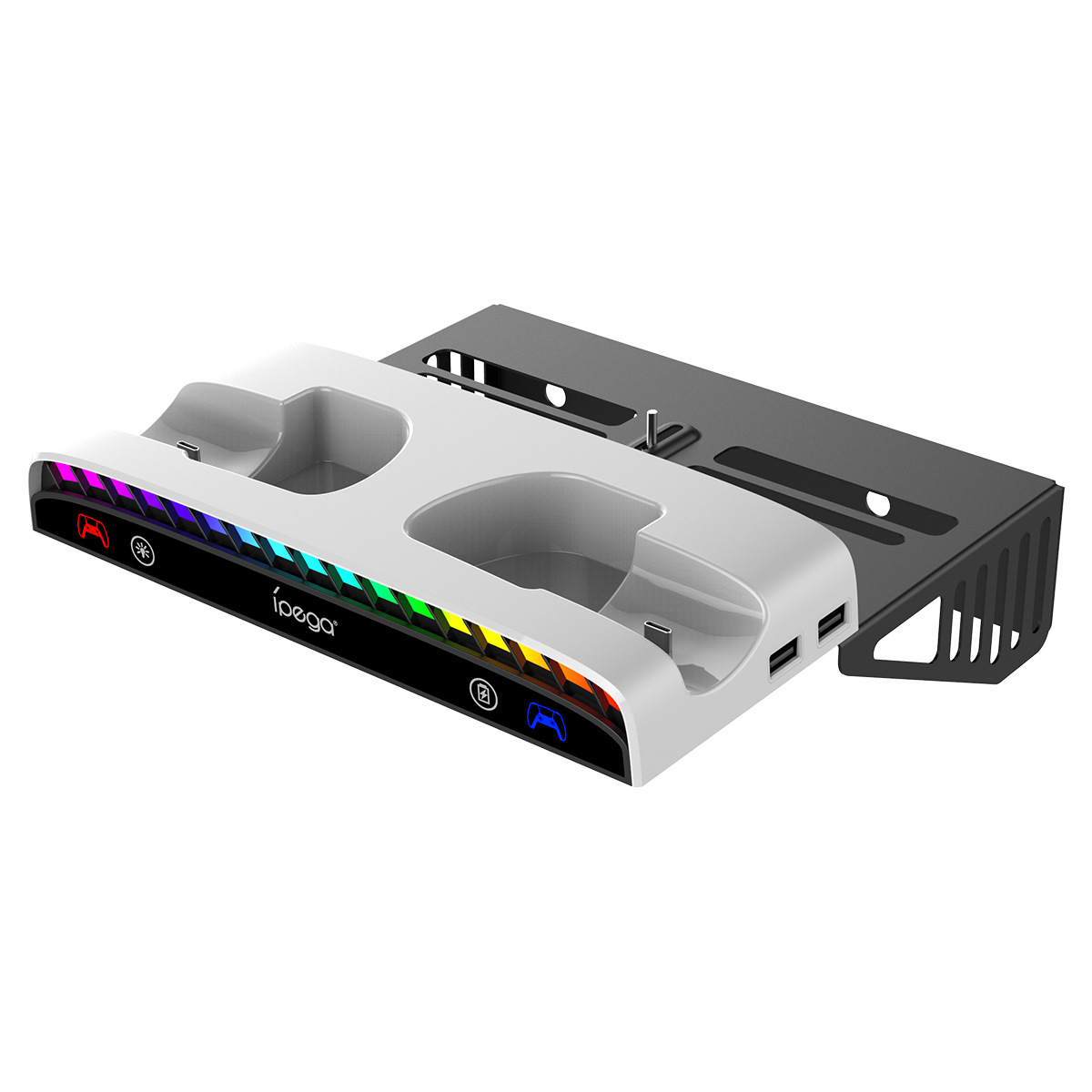 PS5 Slim/P5 host wall-mounted base cooling fan P5 game handle charger + disc headset storage rack