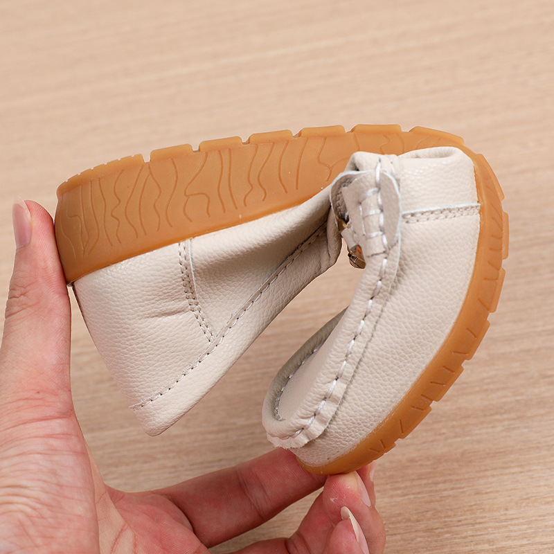 Genuine leather shoes for middle-aged and elderly mothers non-slip Oxford bottom shallow mouth versatile Korean style women's shoes plus size foreign trade steamed stuffed bun shoes for women