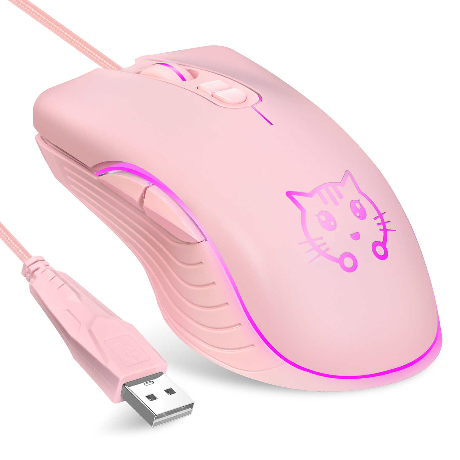 Electric gaming MOUSE LUNA cat wired game MOUSE Factory wholesale cross-border e-sports photoelectric MOUSE MOUSE