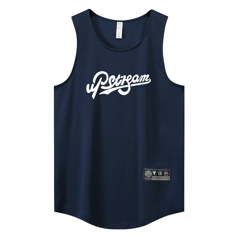 Men's American Sports Vest Narrow Shoulder Training T-shirt Sweat Absorption Sleeveless Curved Hem Jersey Shooting Team Uniform