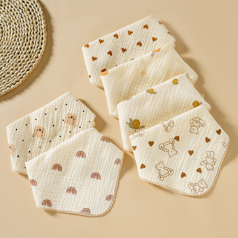 Baby saliva towel cotton bib baby triangle towel newborn anti-spitting water bib children's scarf saliva baby