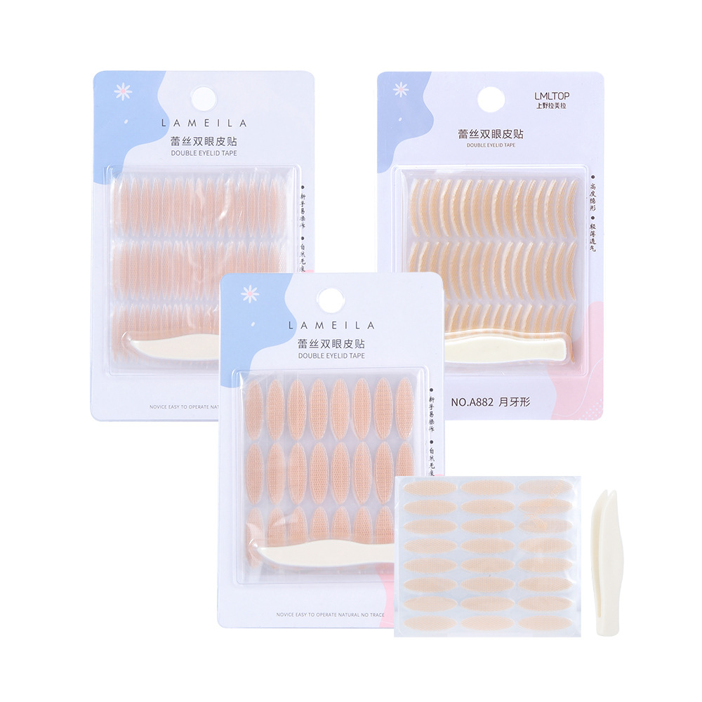 Lamera is stained with big eyes and beautiful eyes when exposed to water. Invisible breathable 96 pairs of mesh lace double eyelid stickers A882