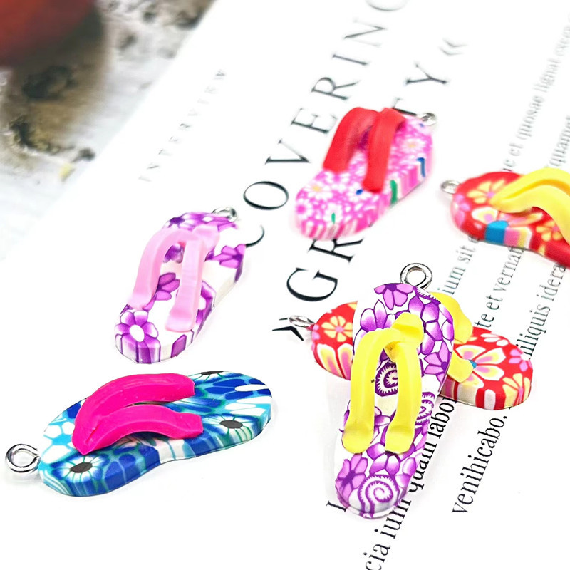 Soft Pottery Simulation Slippers Cream Drop Glue Mobile Phone Shell Beauty Bracelet Key Chain Pendant Sheep Eye DIY Handmade Accessories