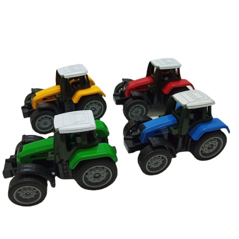 Cross-border alloy car model simulation mini agricultural vehicle tractor sliding agricultural vehicle 7cm long-mounted Egg toy