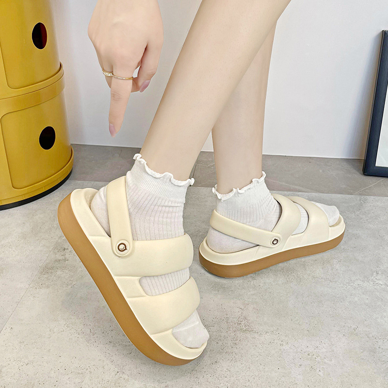 Summer Couple Home Slippers 4cm Thick Bottom Household Outdoor Sandals and Slippers Wholesale Feeling Soft Bottom Sandals and Slippers