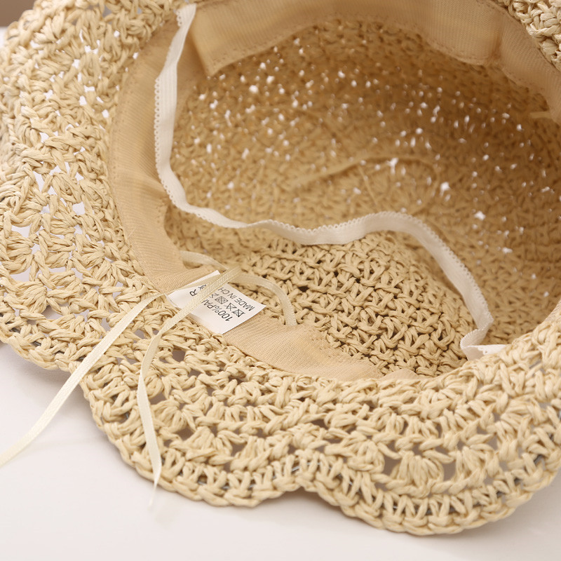 Baby hat summer sun hat children's straw hat big brim sunscreen small fresh 1-5 years old 3 summer girls fisherman hat