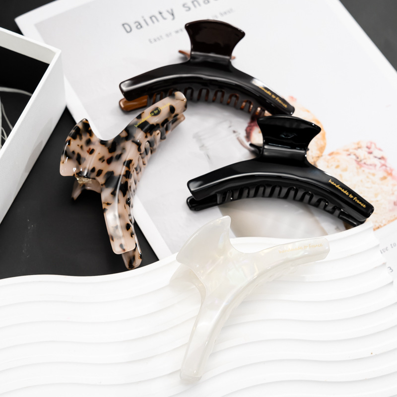 French Acetic Acid Curved Grab Clip Leopard Print Large Hair Hair Clip High-grade Female Hair Grab Hot Selling Accessories Yiwu Hair Accessories_voghion.com