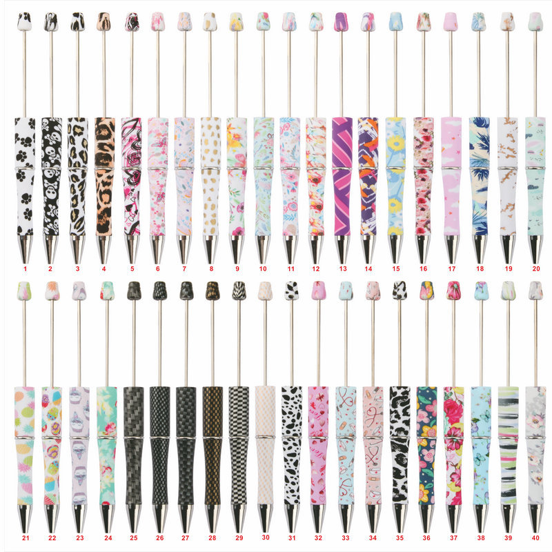 Creative DIY plastic beaded pen personality ballpoint pen student office plastic appearance plastic beaded pen wholesale