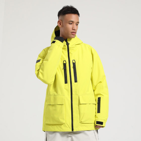 New Ski Suit Women's Single Board Loose Waterproof Windproof Breathable Thickened Double Board Snow Suit Men's Outdoor Couple Jacket
