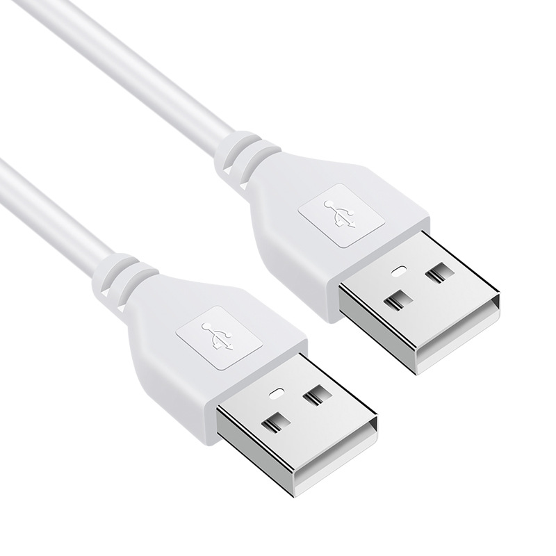 Factory direct multi-length black and white two-color PVC pure copper high-speed transmission data dual-head usb male-to-male data line