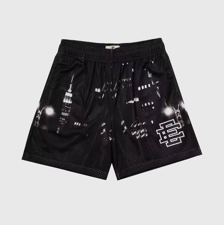 American Style Fitness Shorts Men's Muscle Fitness Sports Quarterpants Mesh Breathable Loose Knee Cross-border Shorts