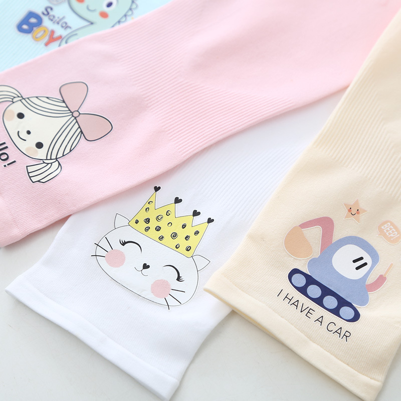 Children's ice sleeves boys and girls outdoor sun protection ice silk sleeves cartoon printing mosquito repellent UV protection sleeve wholesale