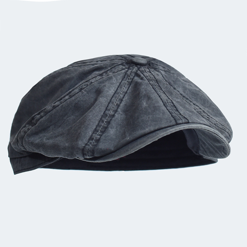 Washed octagonal cap men's European and American beret cotton cap Amazon foreign trade AliExpress newsboy advanced cap