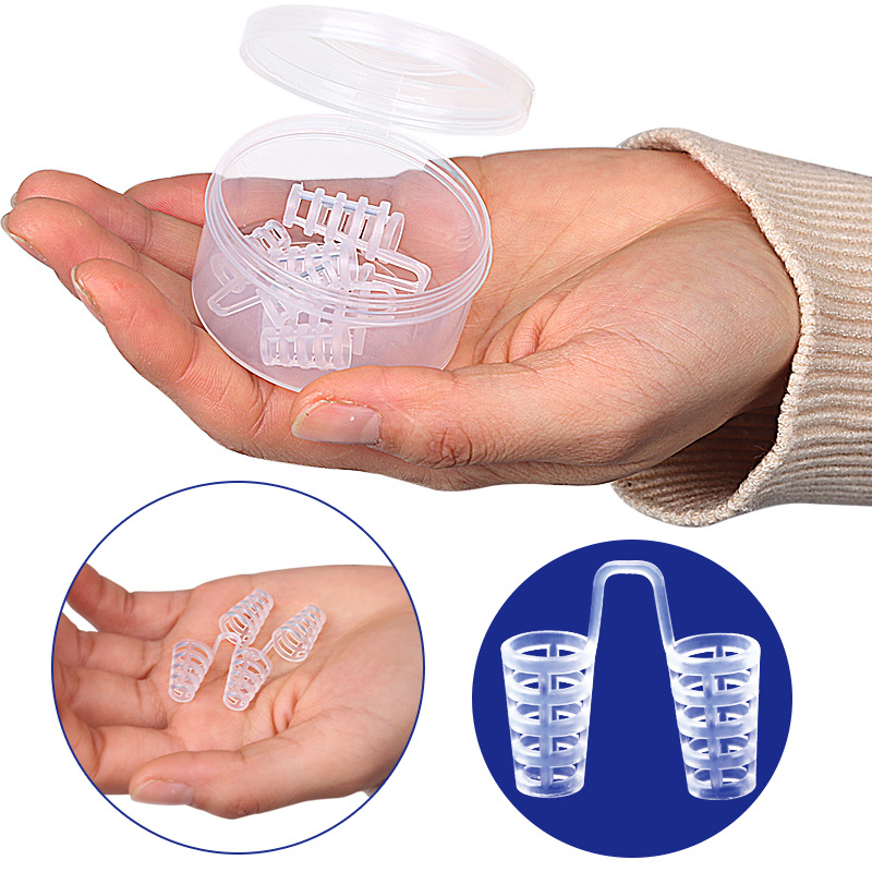 Hollow silicone anti-snoring device mini portable soft ventilation sleeping nose clip anti-snoring plug respirator suit