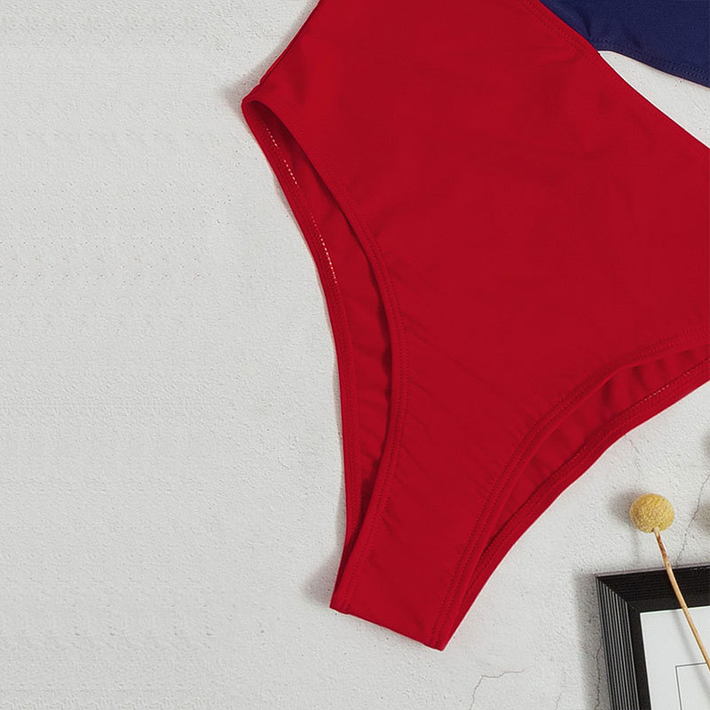2024 new foreign trade color matching Conservative bikini swimming suit European and American cross-border Amazon one-piece swimsuit bikini