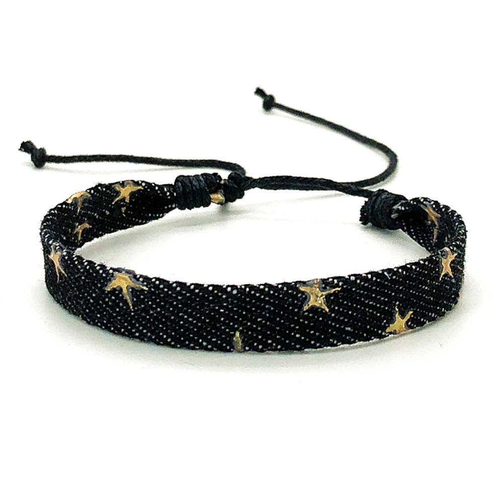 New European and American Amazon simple artistic style fresh star denim woven bracelet bracelet jewelry wholesale
