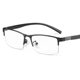 Black Half-frame Square Metal Large-frame Glasses Frame Can be Equipped with Power Myopia Men's Lightweight Half-frame Business Glasses