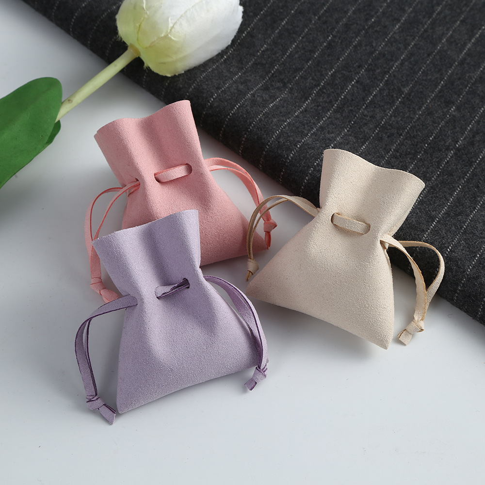 Microfiber Imitation Leather Jewelry Bag Flap Bag Necklace Earrings Jewelry Headphone Bag Microfiber Bundle Flannel Bag