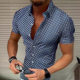 Men's foreign trade European size shirt European cool cross-border men's short sleeve shirt polka dot printed top