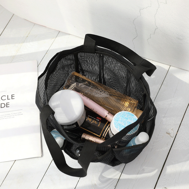 Portable bath basket bath bag foldable mesh fitness swimming storage bag large capacity portable beach bag