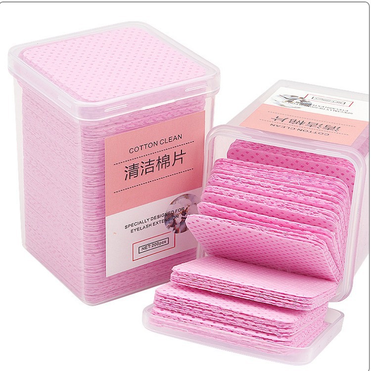 Wholesale non-woven box loading and unloading glue wipe disposable pink glue bottle mouth cleaning cotton sheet 200 pieces/box