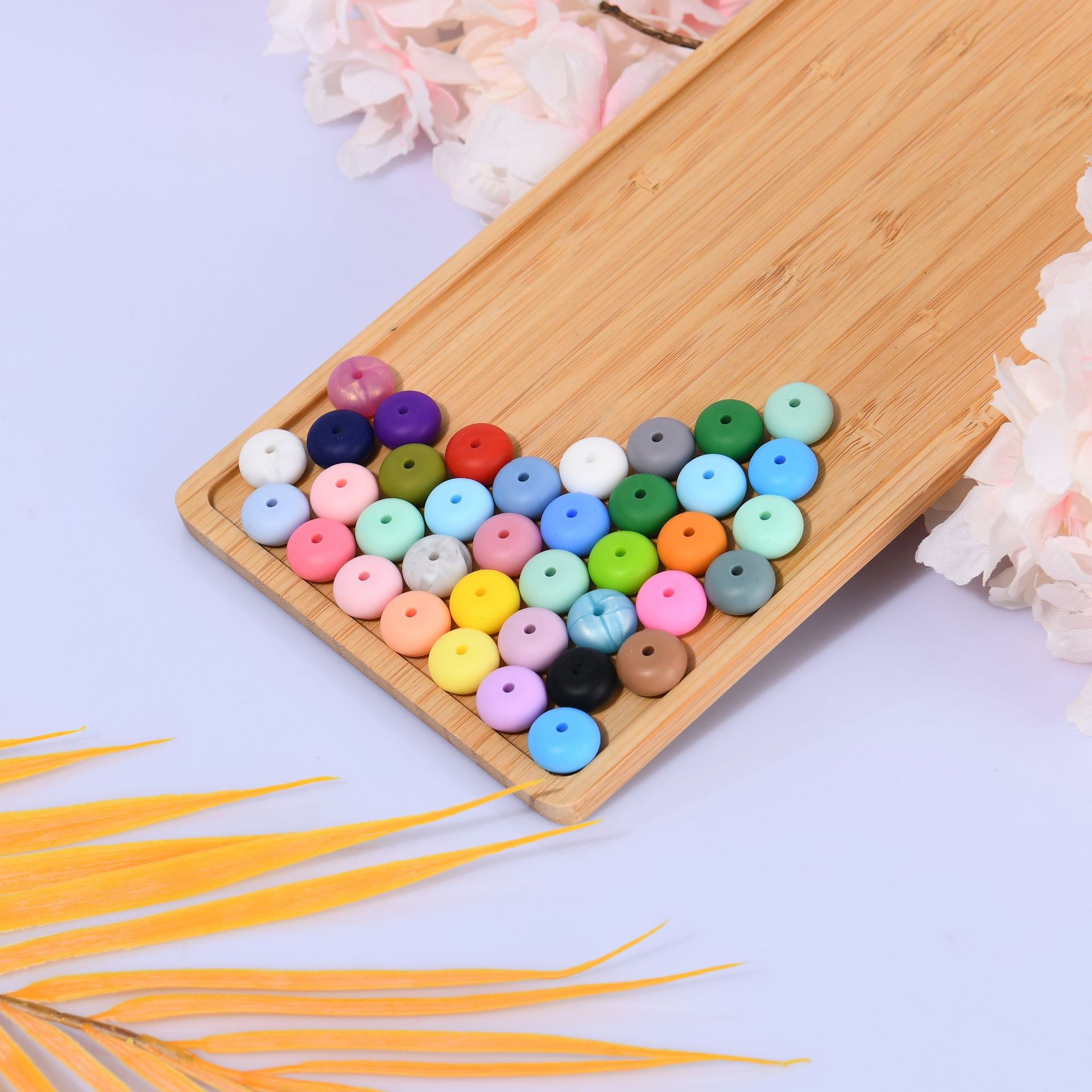 Amazon silicone beads 14mm abacus beads food grade silicone jewelry treasure gum loose beads manufacturers wholesale
