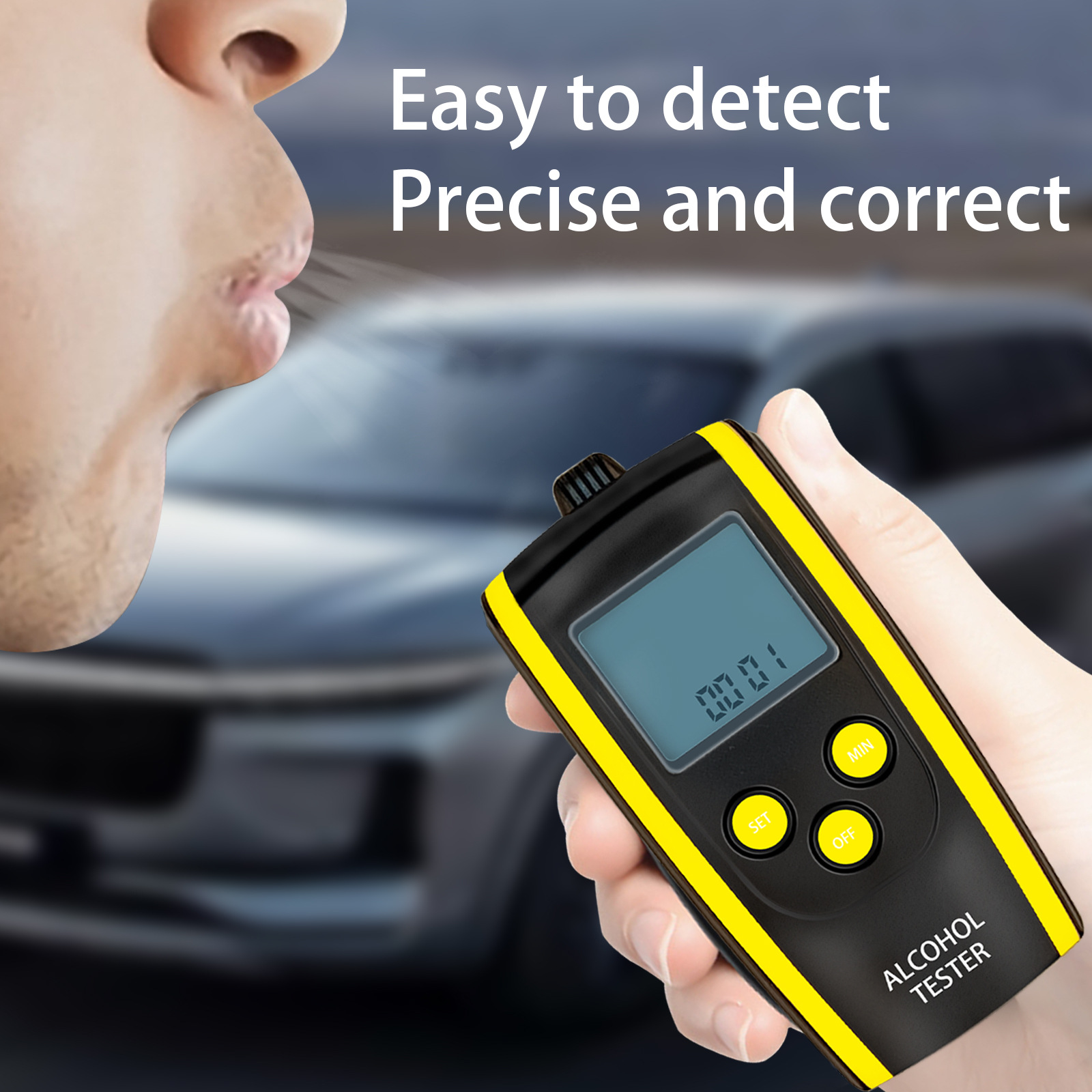 HT-611 Breath Alcohol Tester Portable Alcohol Tester Blowing Check Drunk Driving Measure Alcohol Content