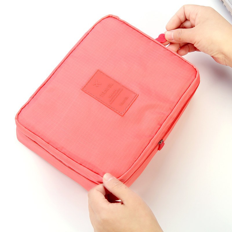 Oxford Cloth Quartet Cosmetic Bag Women's Multi-purpose Large Capacity Waterproof Toiletry Bag Travel Double-layer Portable Storage Bag