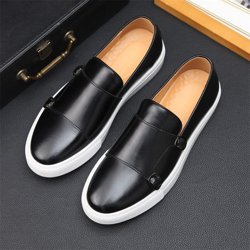 2023 Summer New Men's Slip-on Loafers Korean Style Fashionable All-match Casual British Leather Lazy Shoes Breathable