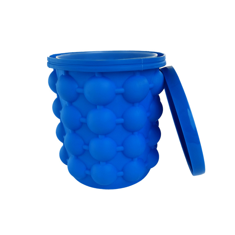 Cross-border new outdoor portable ice bucket household ice maker bar double-layer plastic ice bucket round thermal insulation commercial