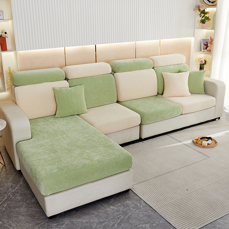Strict selection of solid color chenille sofa hat stretch all-inclusive winter thickened sofa cushion cover universal cross-border wholesale