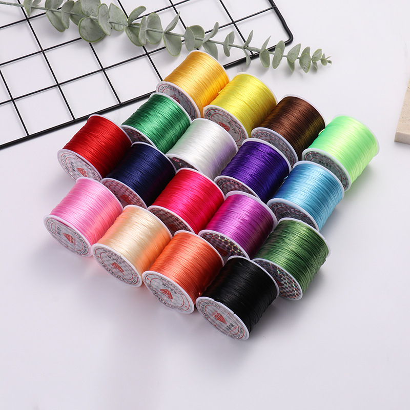 DIY handmade beaded flat Crystal elastic line Buddha beads bracelet elastic rope thick 0.8MM elastic line hair extension line