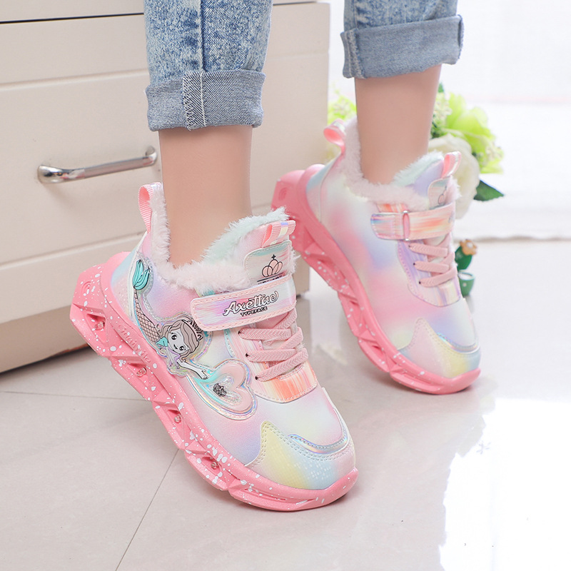Children with light sneaker 2024 spring and autumn mesh breathable children's shoes medium and small children Princess lightweight casual shoes