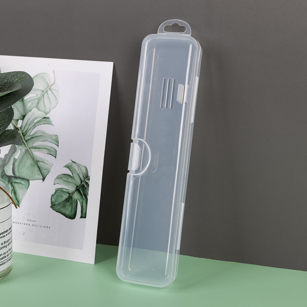 Portable wash set box with buckle toothpaste dental appliance tongue scraper box transparent PP plastic storage toothbrush box