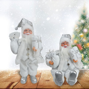 Cross-border new Christmas decoration Christmas resin elderly ornaments standing sitting Santa resin Christmas decoration