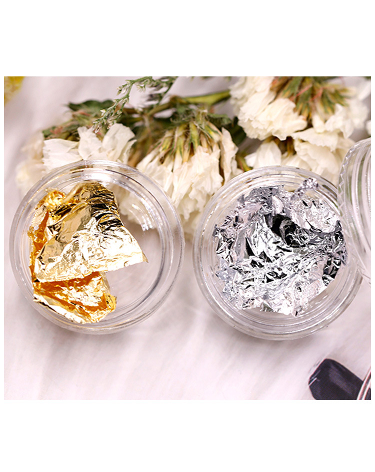 Color tin foil gold and silver nail jewelry fragments stickers nail stickers nail gold foil paper manufacturers wholesale