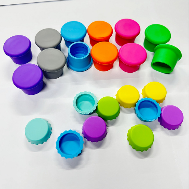 Amazon Hot Sale Silicone Wine Stamper Reusable Beer Wine Seal Bottle Cap Beer Bottle Cap